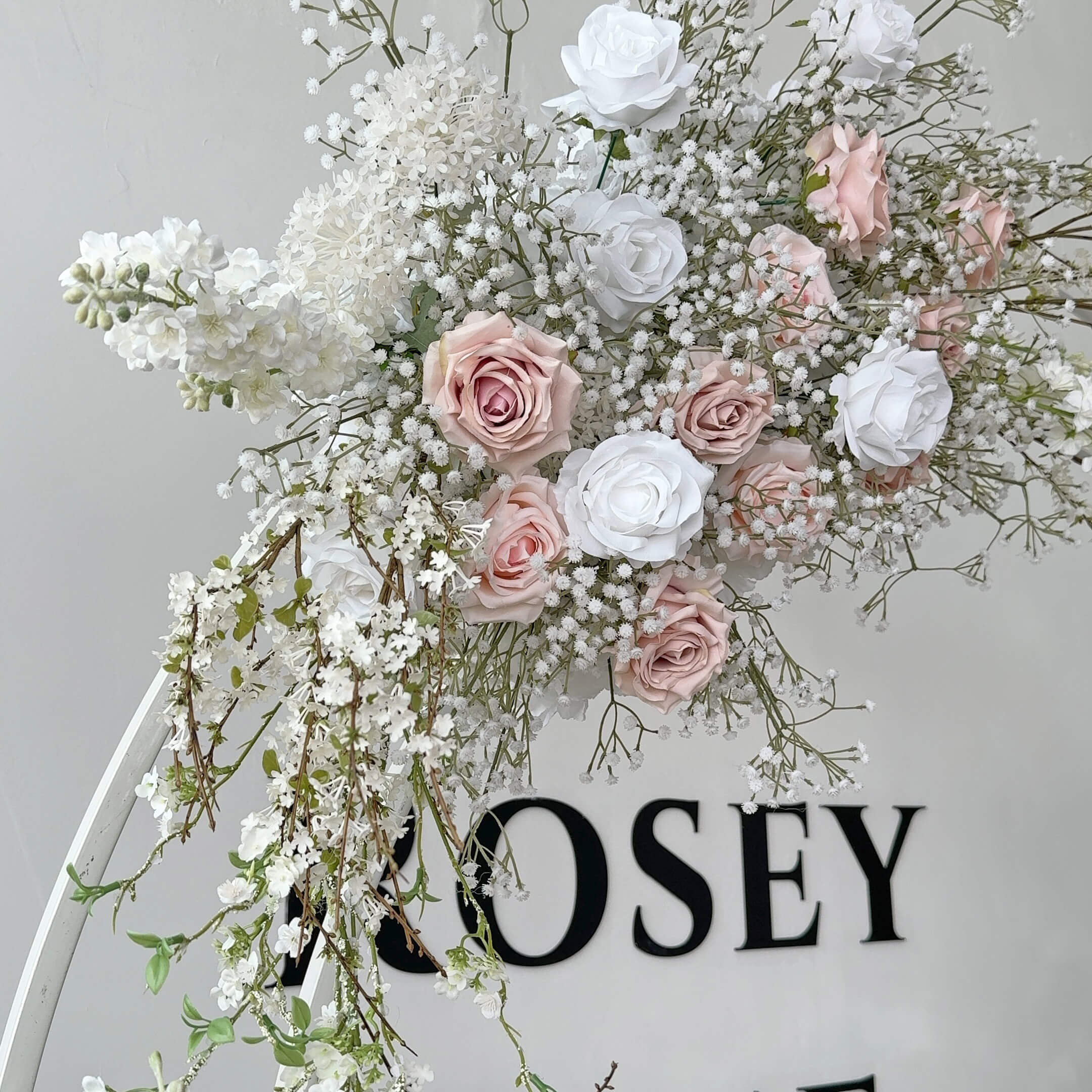 Roseytime Baby‘s Breath Pink Flower Arch Set Flower Arrangement Set #RTA031