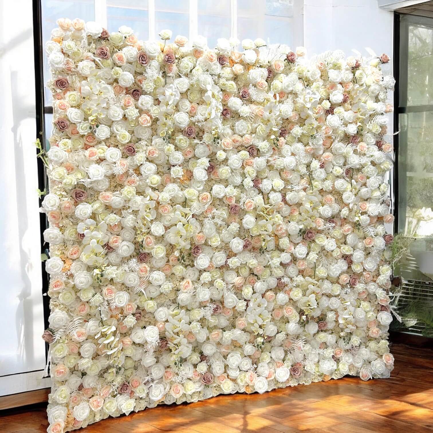 💥BF-SALE: 3D Champagne Flower Wall Roll Up Fabric Back #RTW151