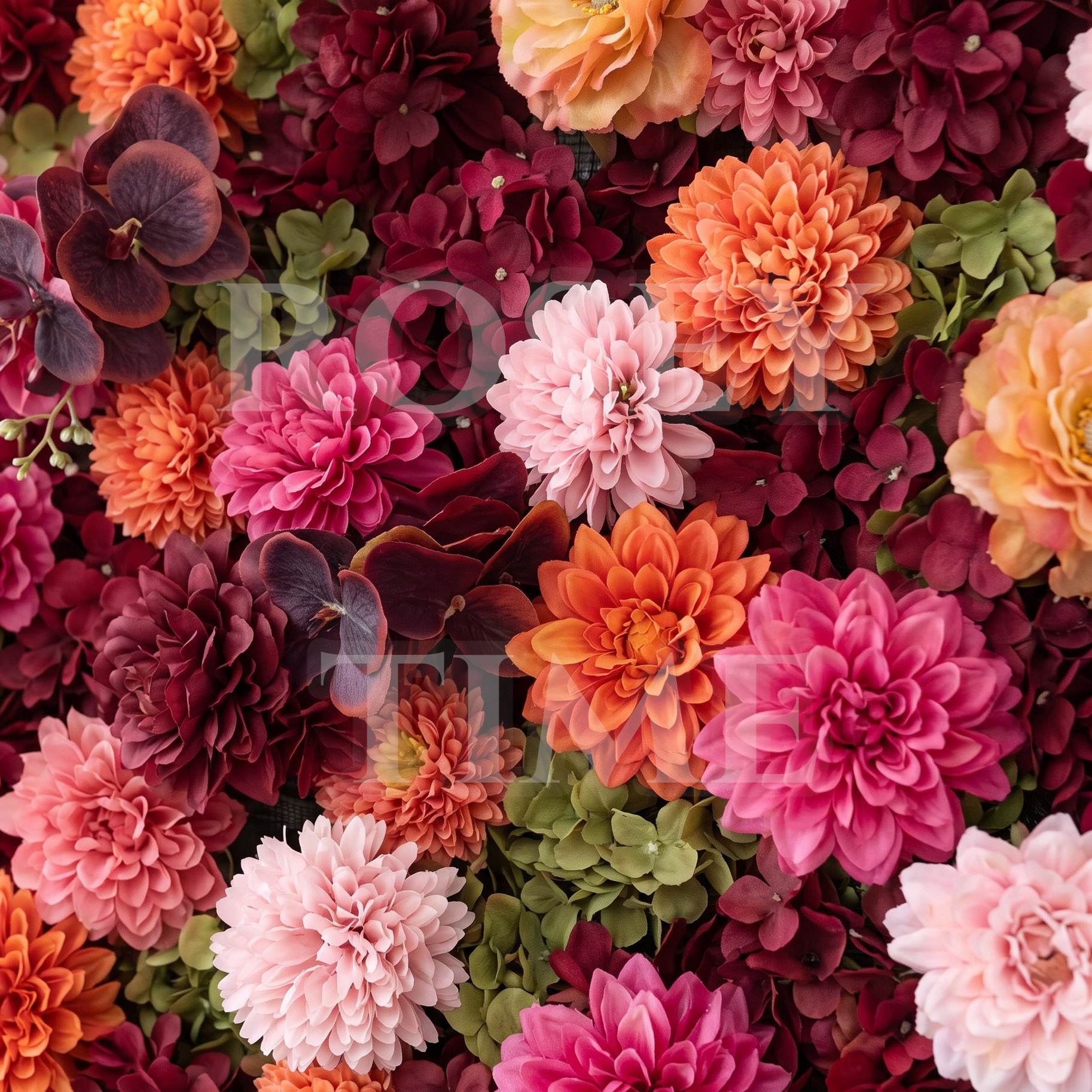New Sale: 5D Apricot & Burgundy Flower Wall Roll Up Fabric Back #RTW453