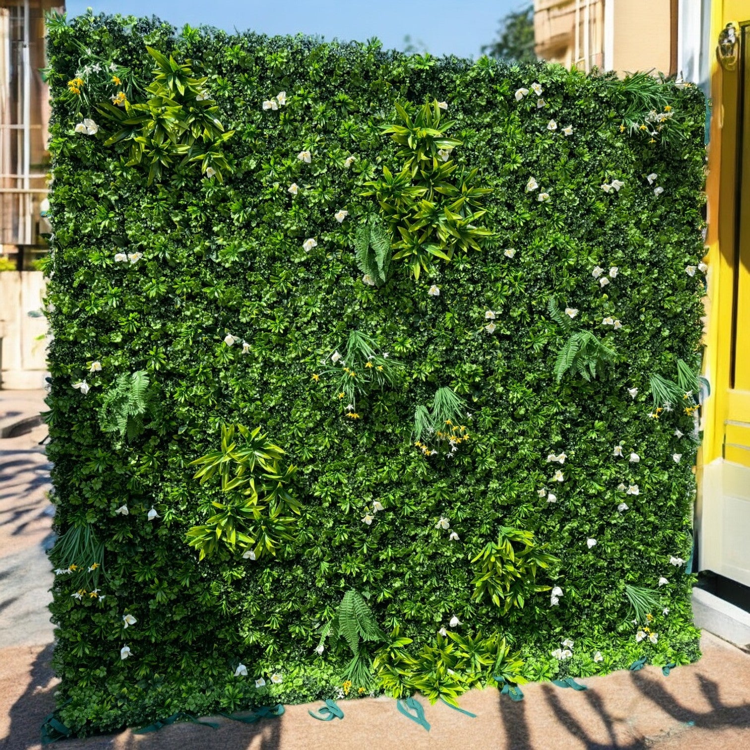 Roseytime Grass Wall Greenery Backdrop Roll Up Fabric Back#RTW008