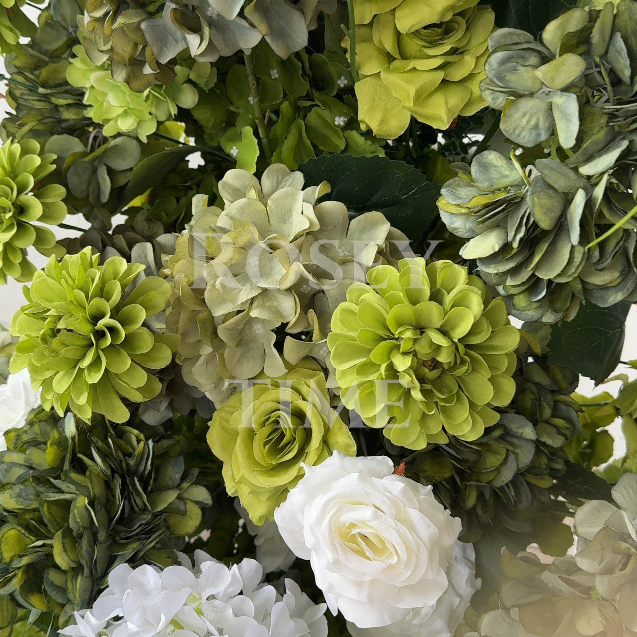 Roseytime 2026 Green Flower Pillars Arch with Frame #RTP097