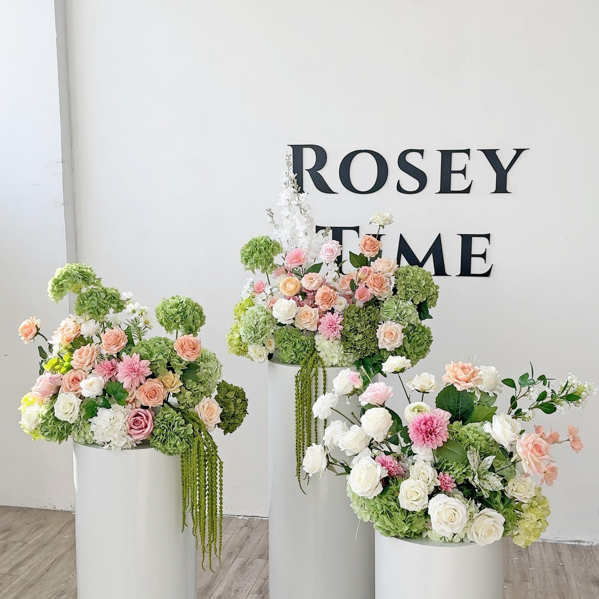 Roseytime 2026 Pastel Peach & Green Flower Set #RTS001