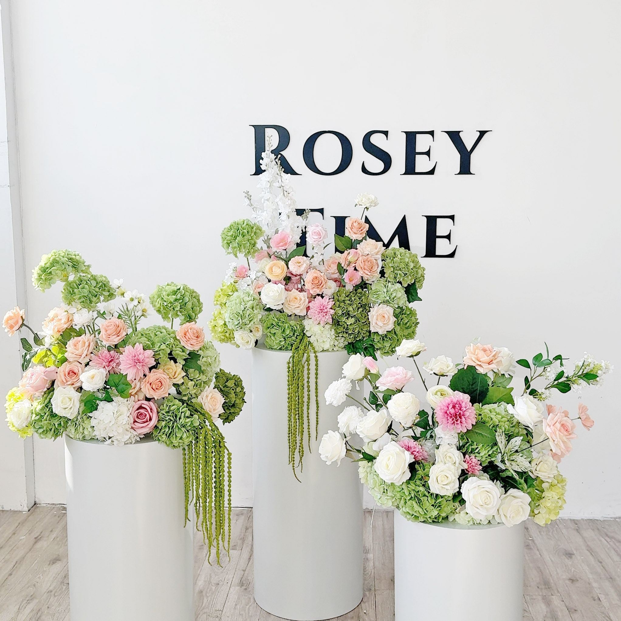 Roseytime 2026 Pastel Peach & Green Flower Set #RTS001