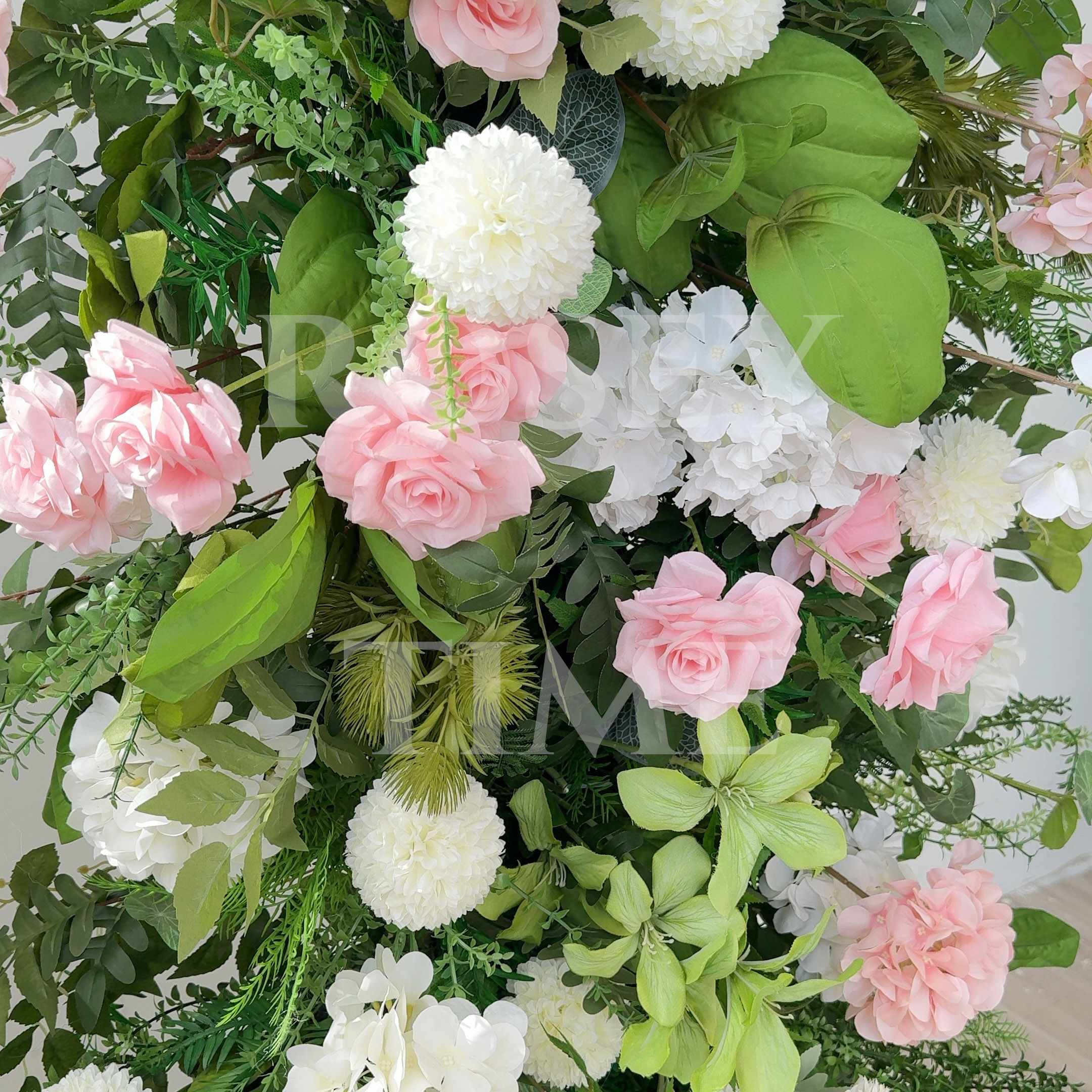 RoseyTime Pink Greenery Flower Arch n-shape Round Arch #RTA154