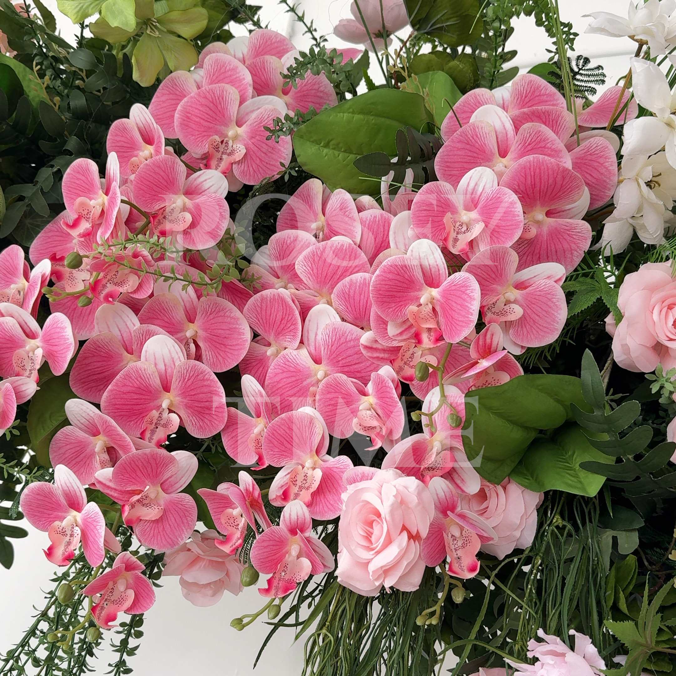 RoseyTime Pink Greenery Flower Arch n-shape Round Arch #RTA154