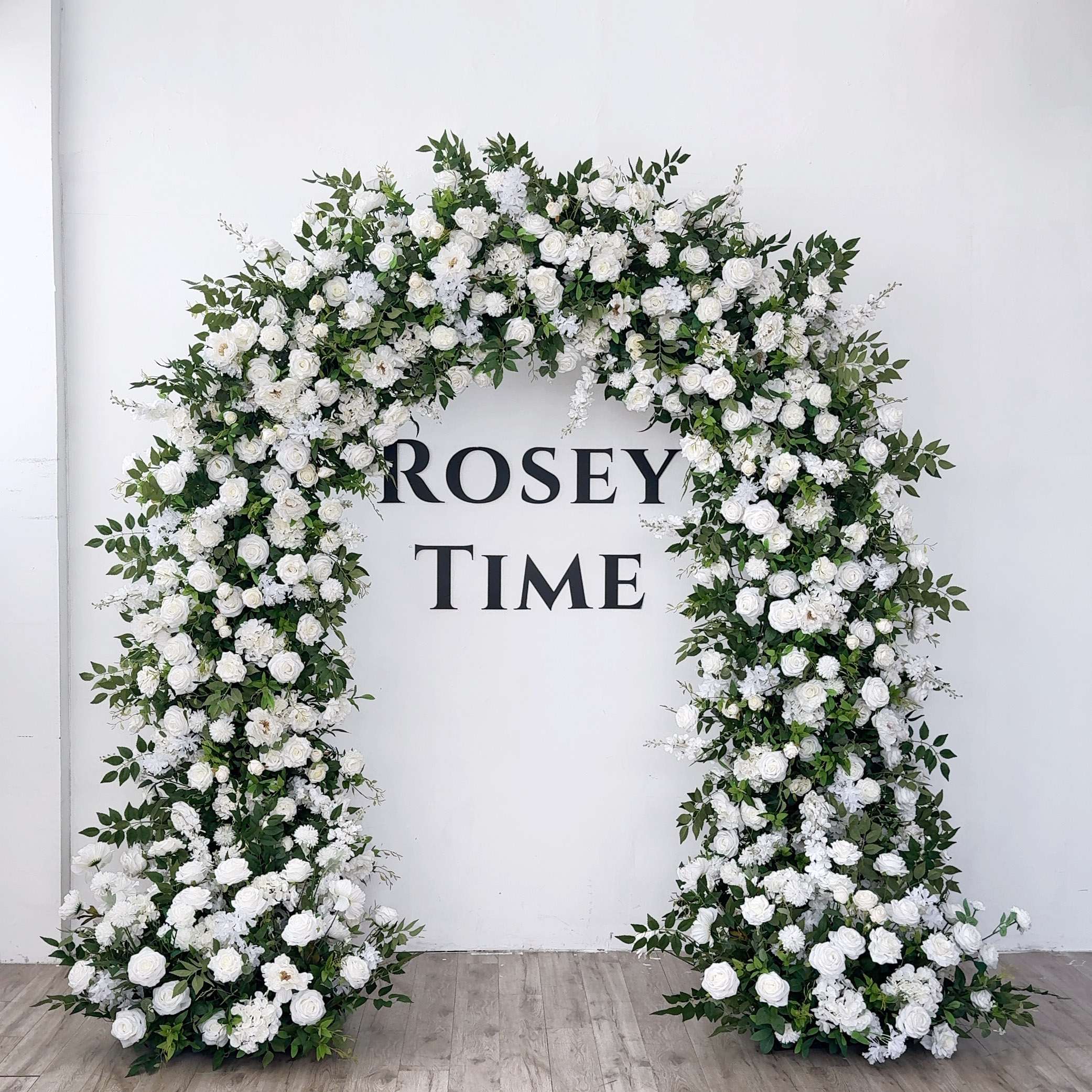 RoseyTime White&Green Wedding Flower Round Arch #RTA103