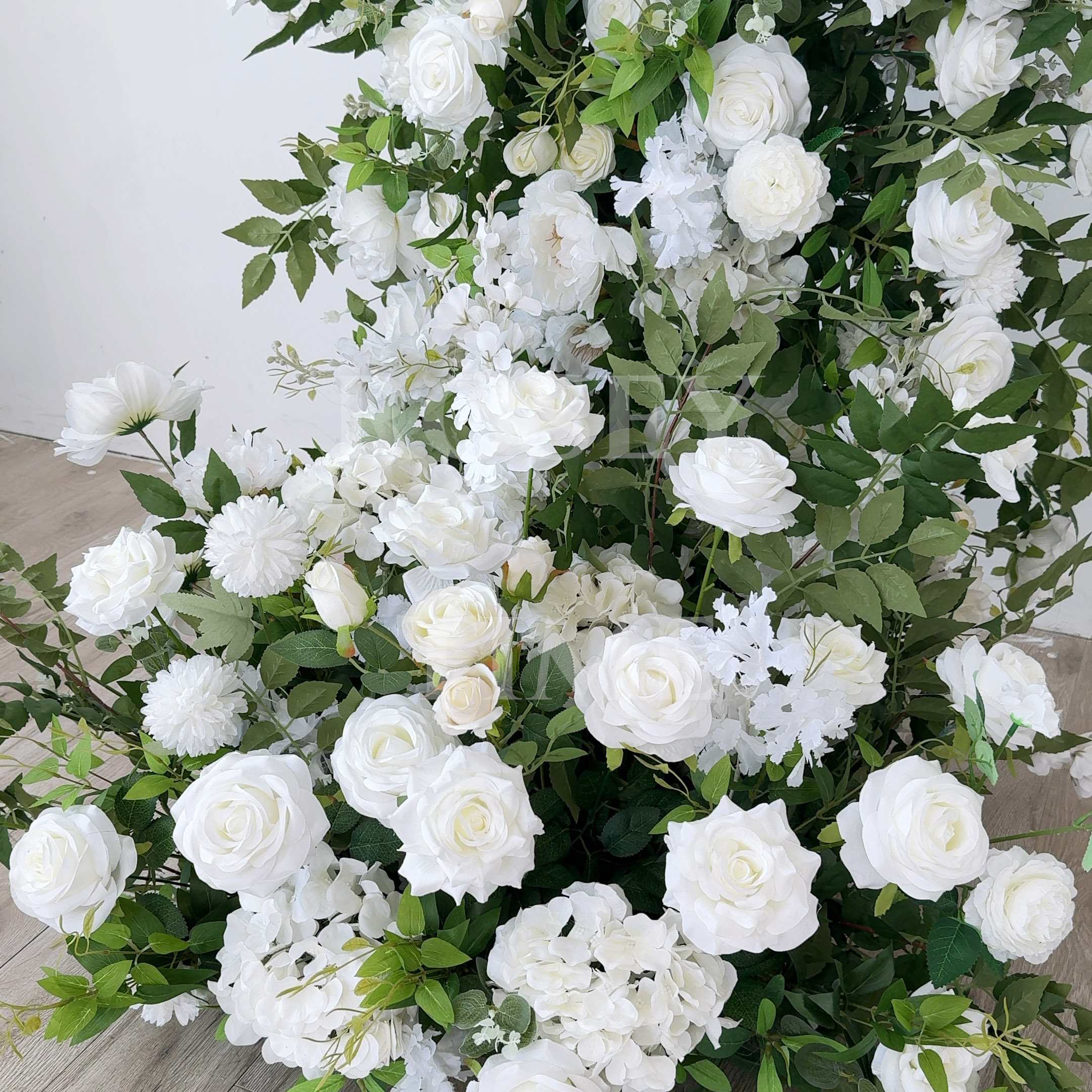 RoseyTime White&Green Wedding Flower Round Arch #RTA103