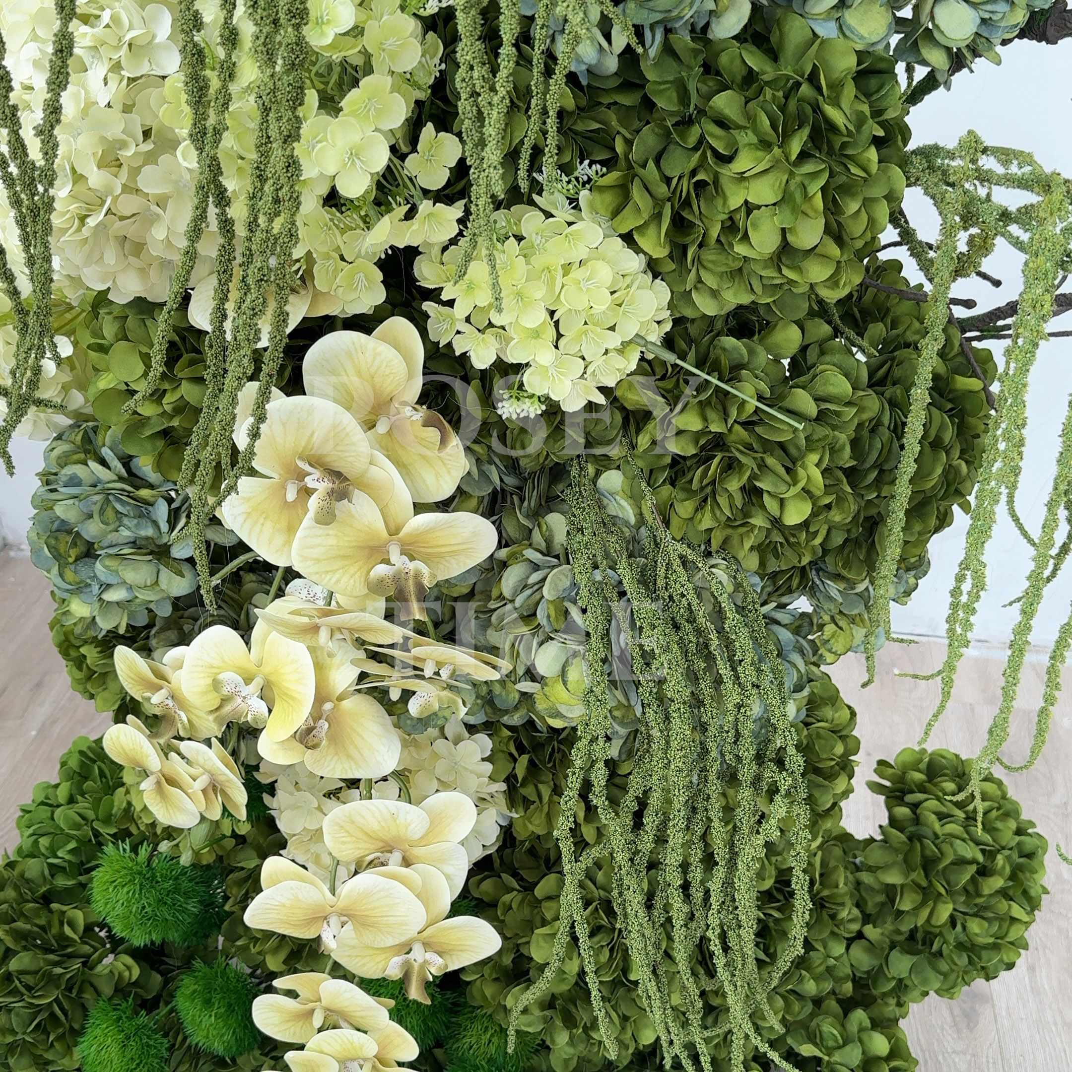 Roseytime 2026 Dark Green Flower Pillars Arch with Frame #RTP125