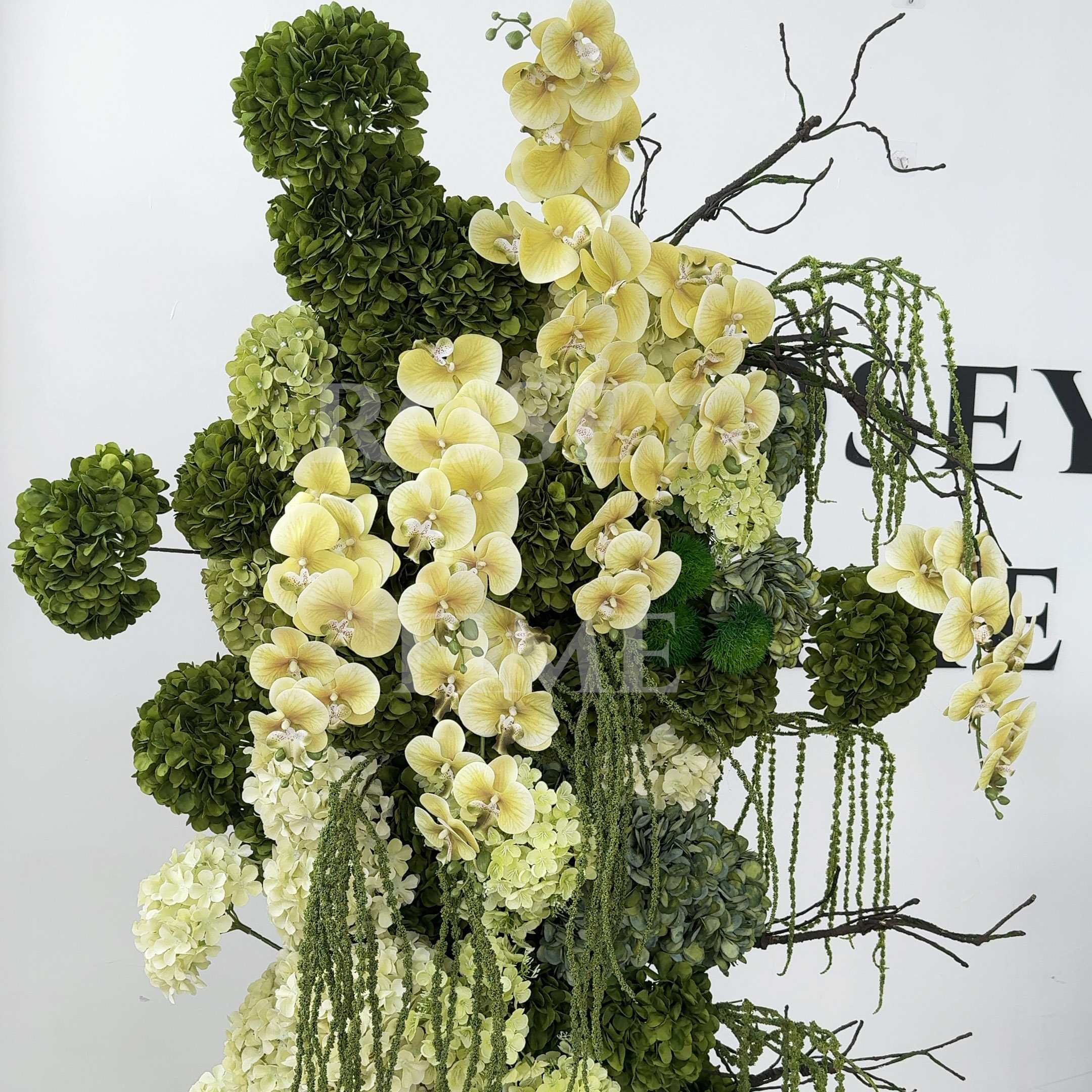 Roseytime 2026 Dark Green Flower Pillars Arch with Frame #RTP125