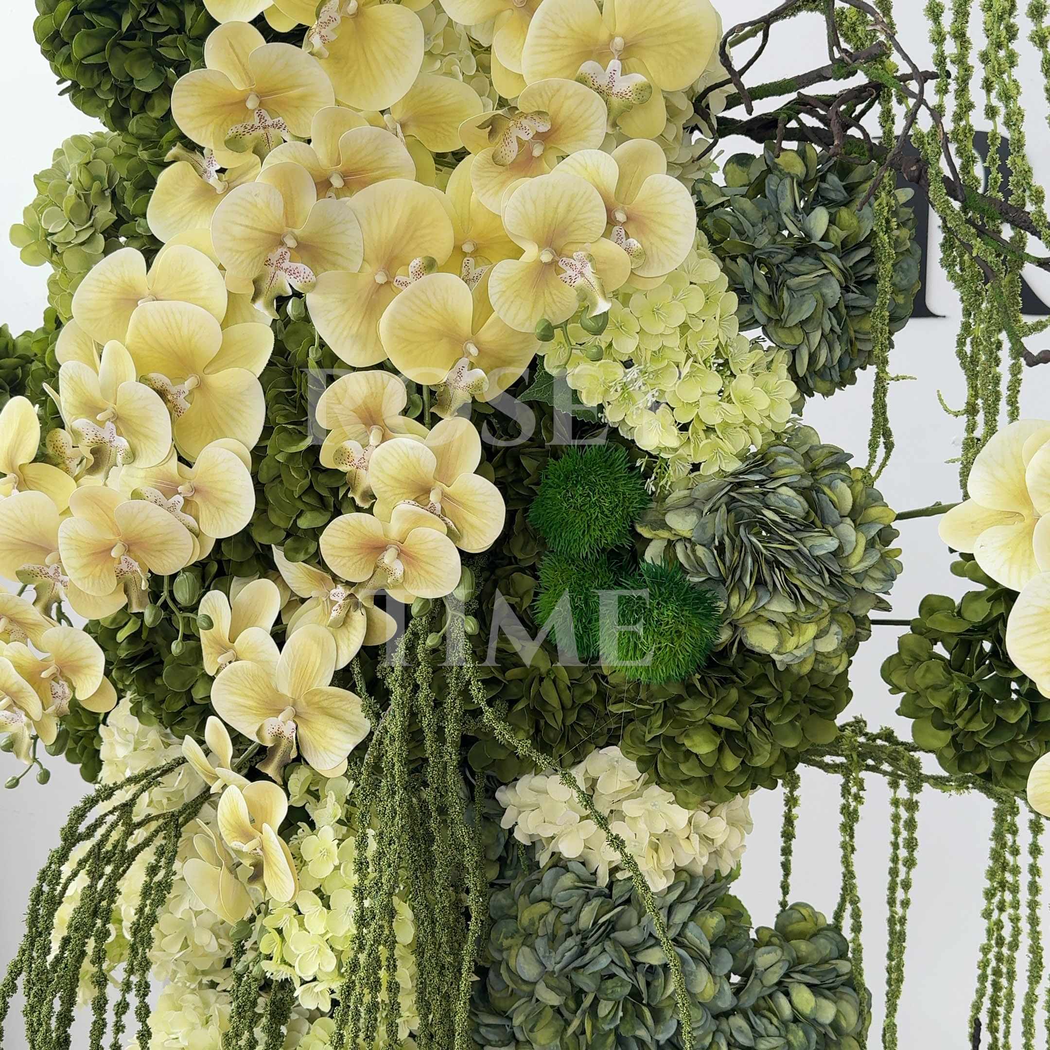 Roseytime 2026 Dark Green Flower Pillars Arch with Frame #RTP125