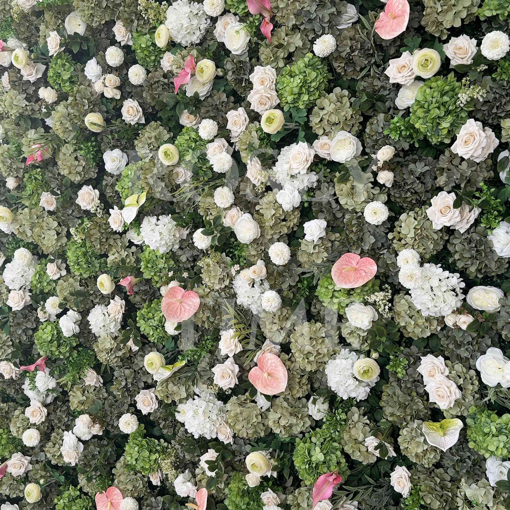 Roseytime 5D Moss Petal Flower Wall Roll Up Fabric Back #RTW384