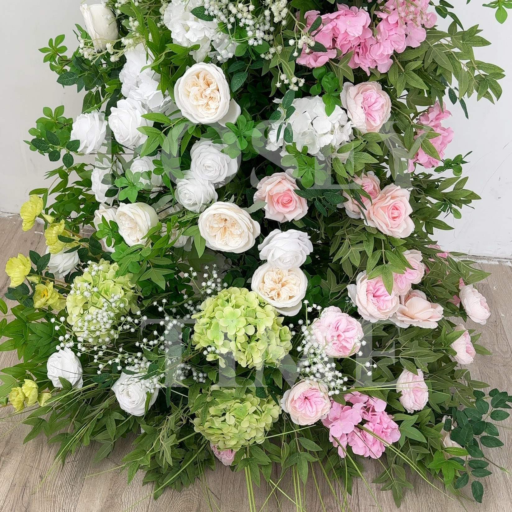 RoseyTime Flower Pillars Arches Green pink Flower With Frame #RTP033