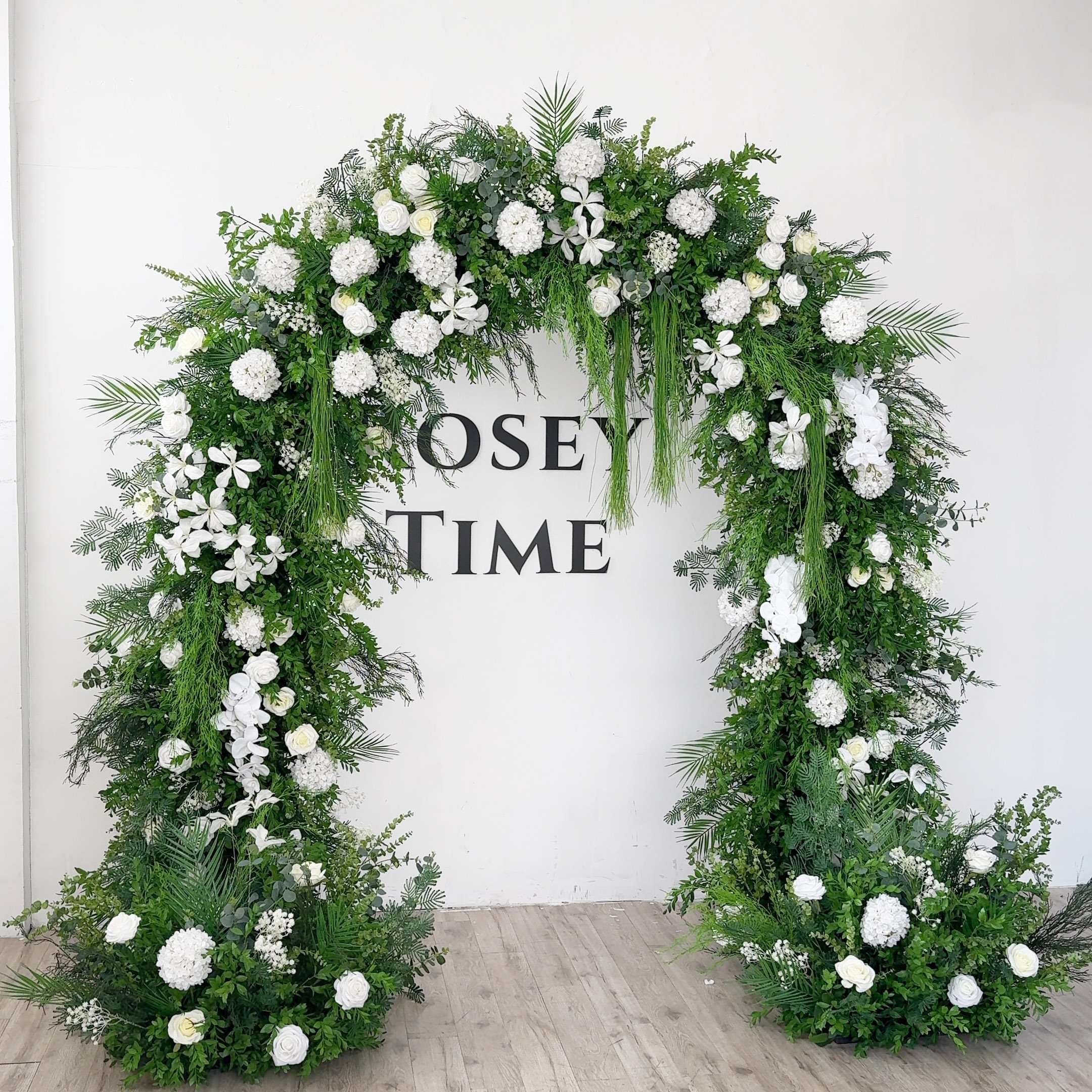 RoseyTime 2026 Evergreen Grace Flower Arch n-shape Round Arch #RTA377