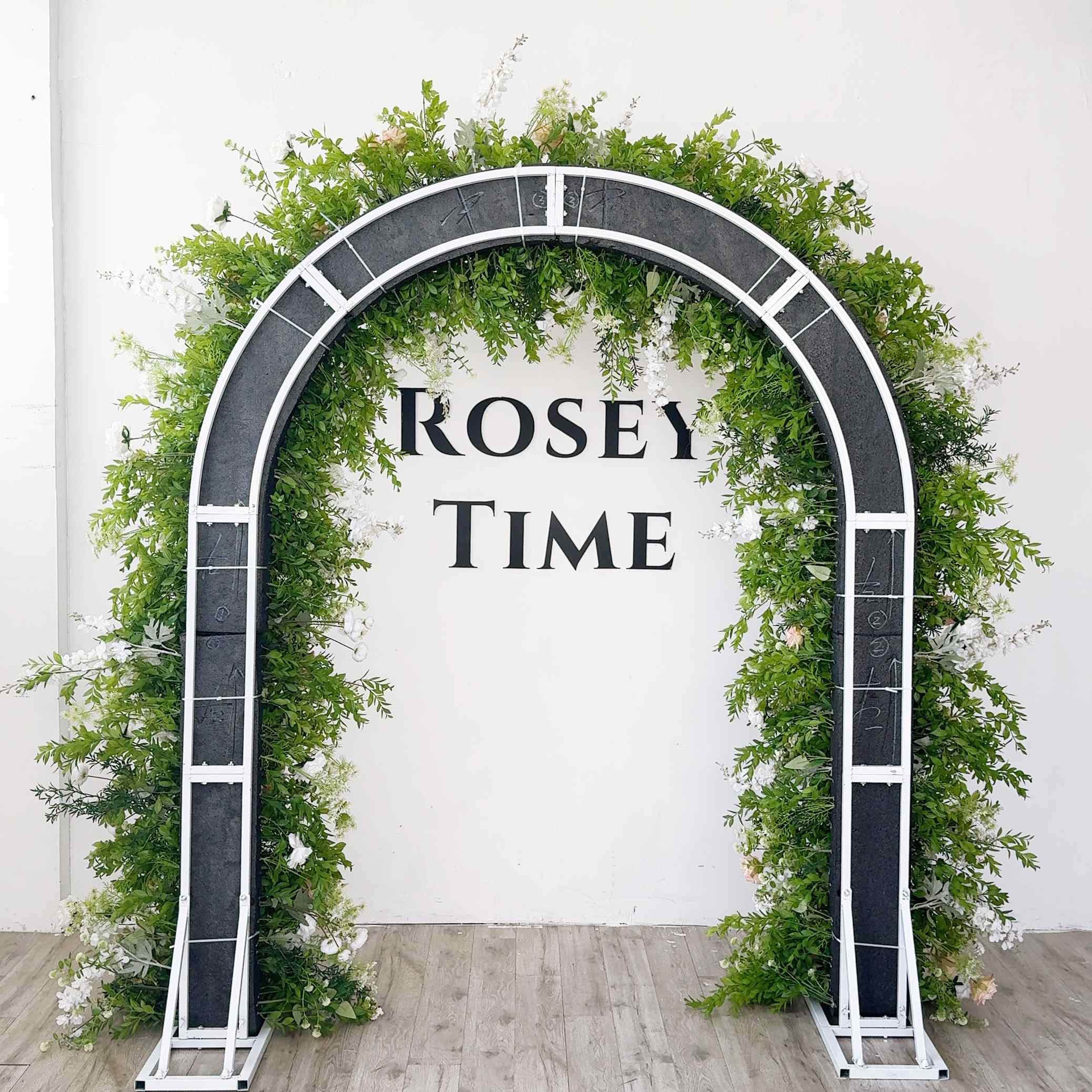 RoseyTime Blushing Pink Flower Arch n-shape Round Arch #RTA379