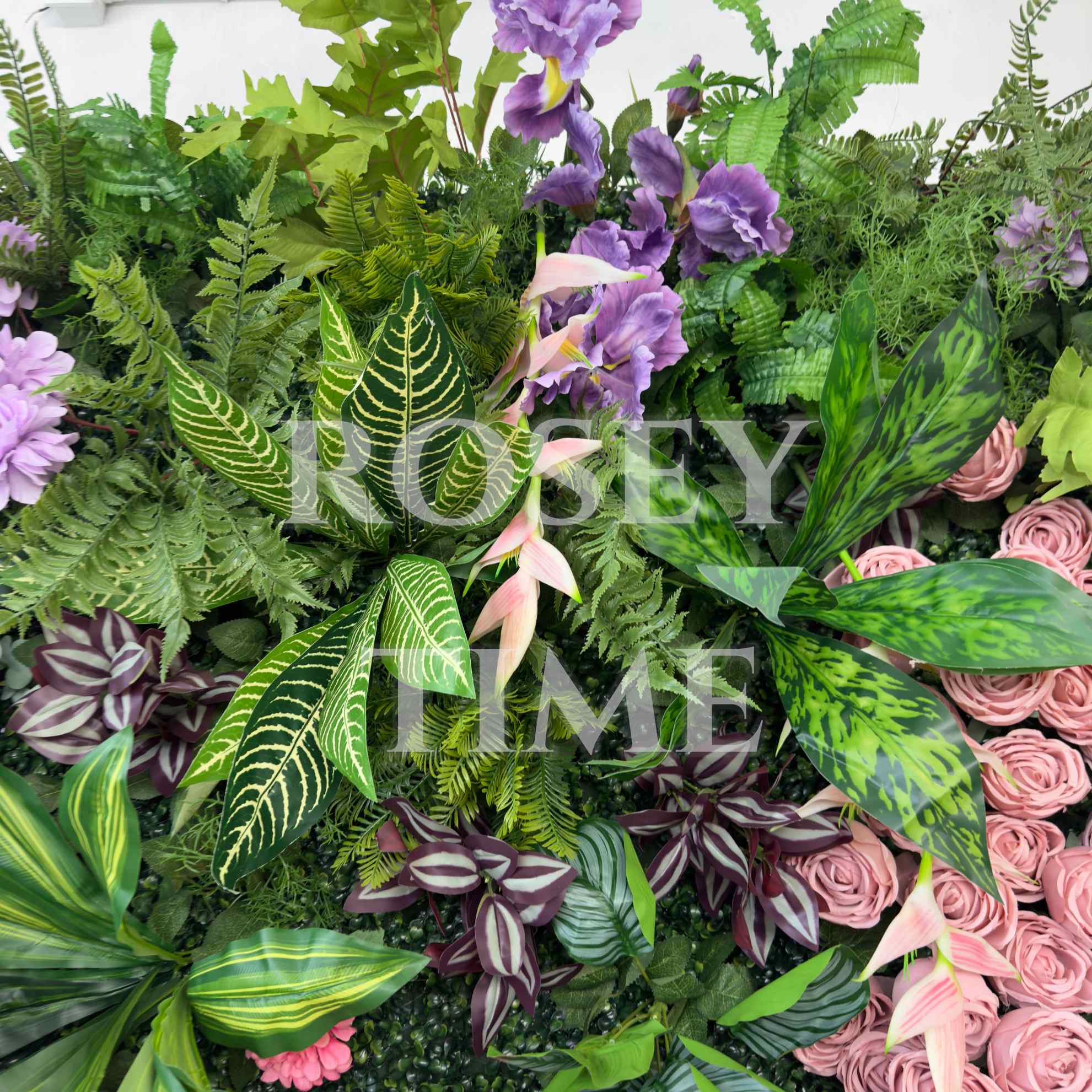 Roseytime 5D Greenery Flower Wall Roll Up Fabric Back #RTW163