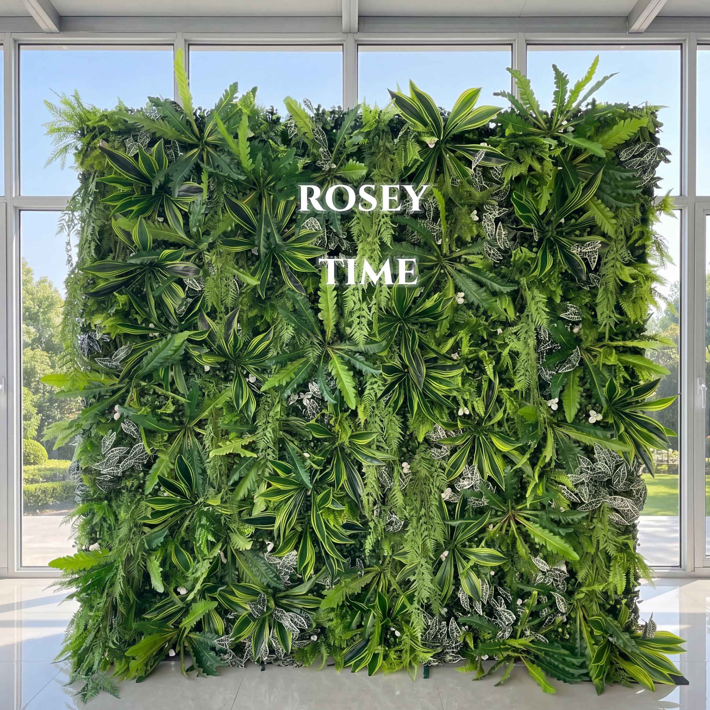 Roseytime 3D Greenery Wall Roll Up Fabric Back #RTW262
