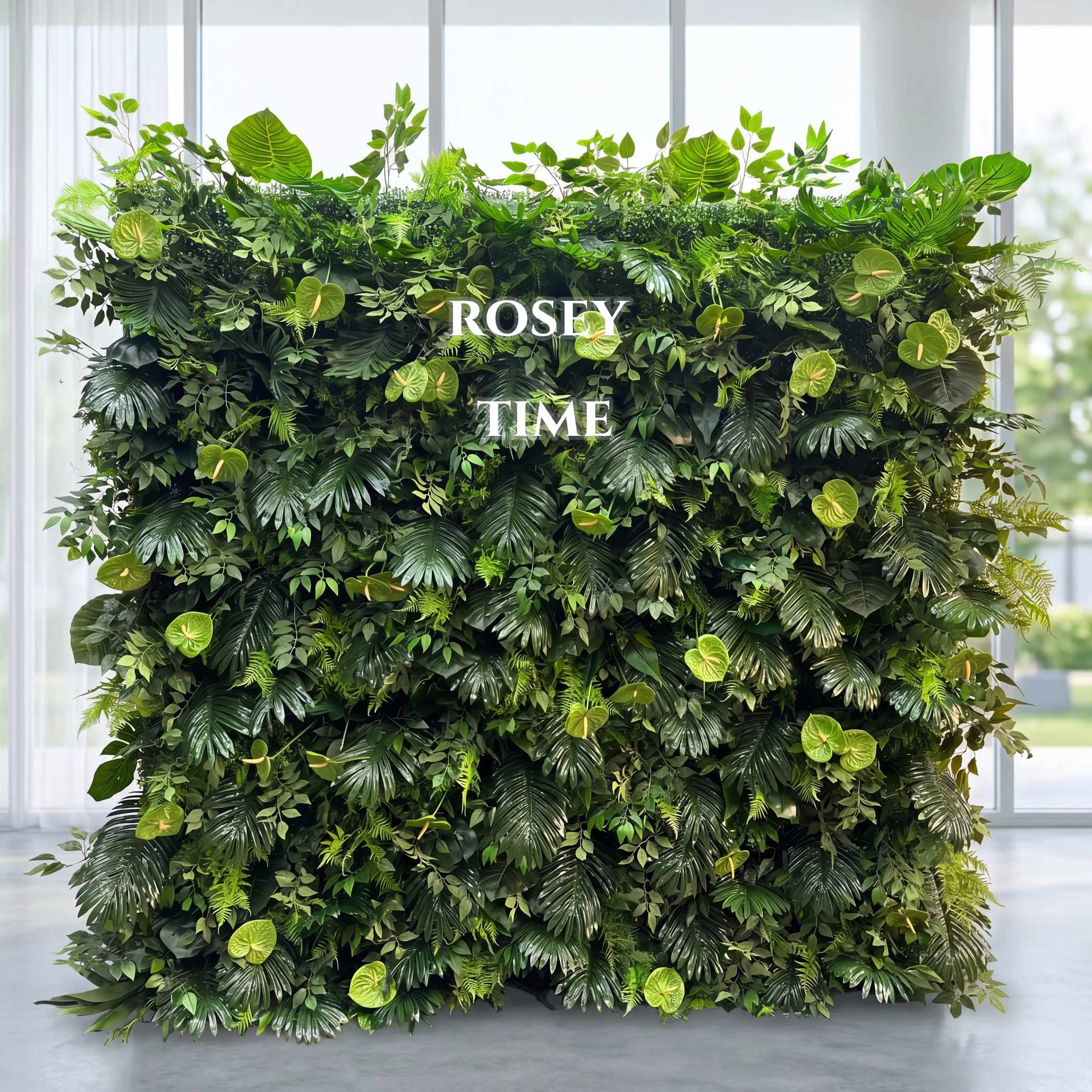 Roseytime 3D Greenery Wall Roll Up Fabric Back #RTW310