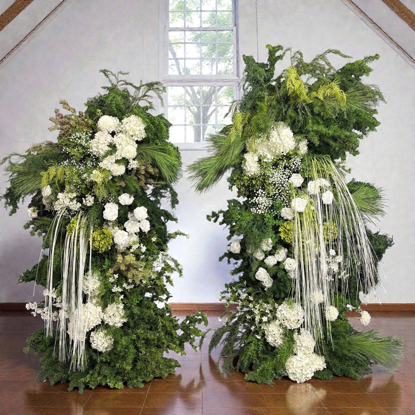 Roseytime Greenery Flower Pillars Arch with Frame #RTP131