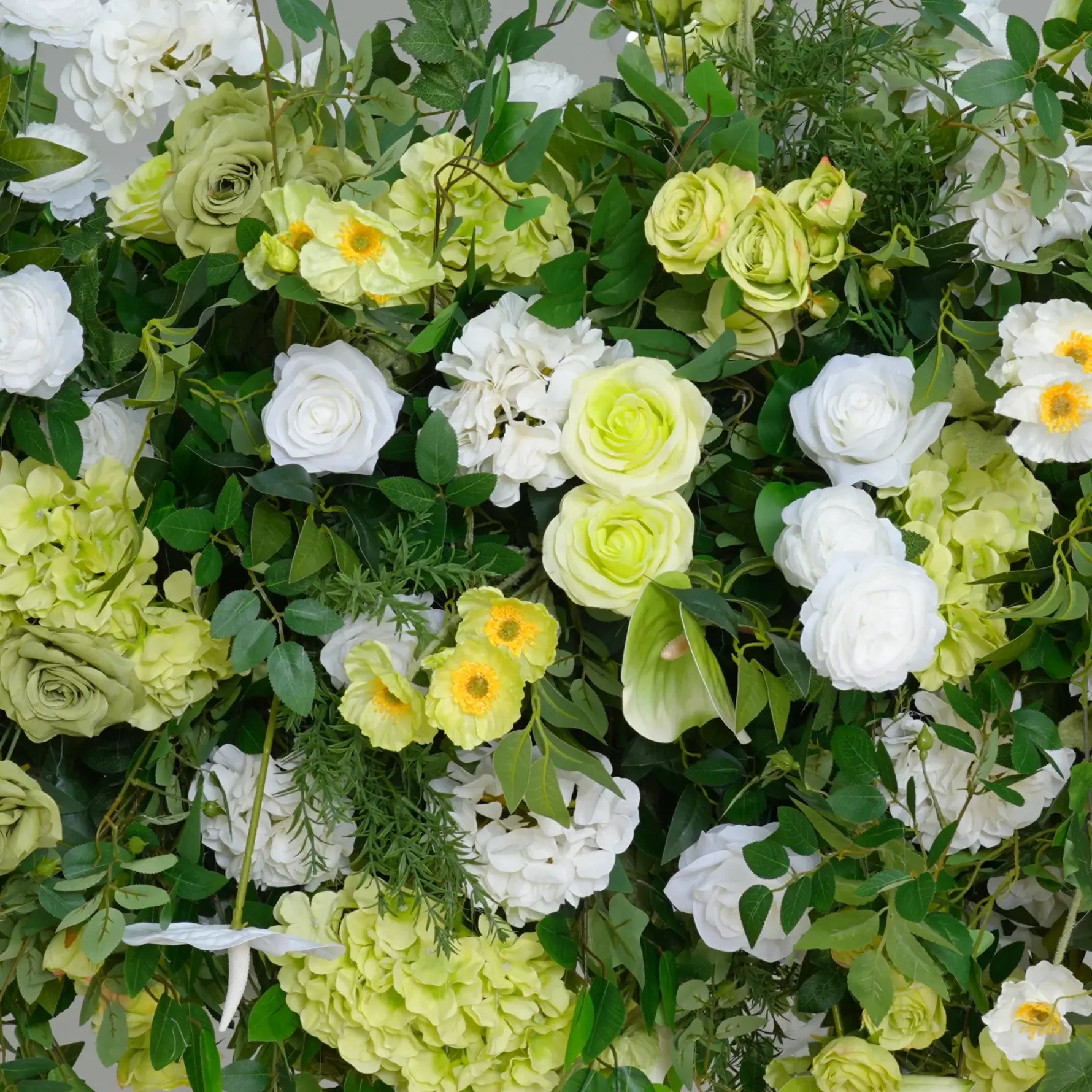 Roseytime Green Square Flower Arch Fabric Back#RTA082