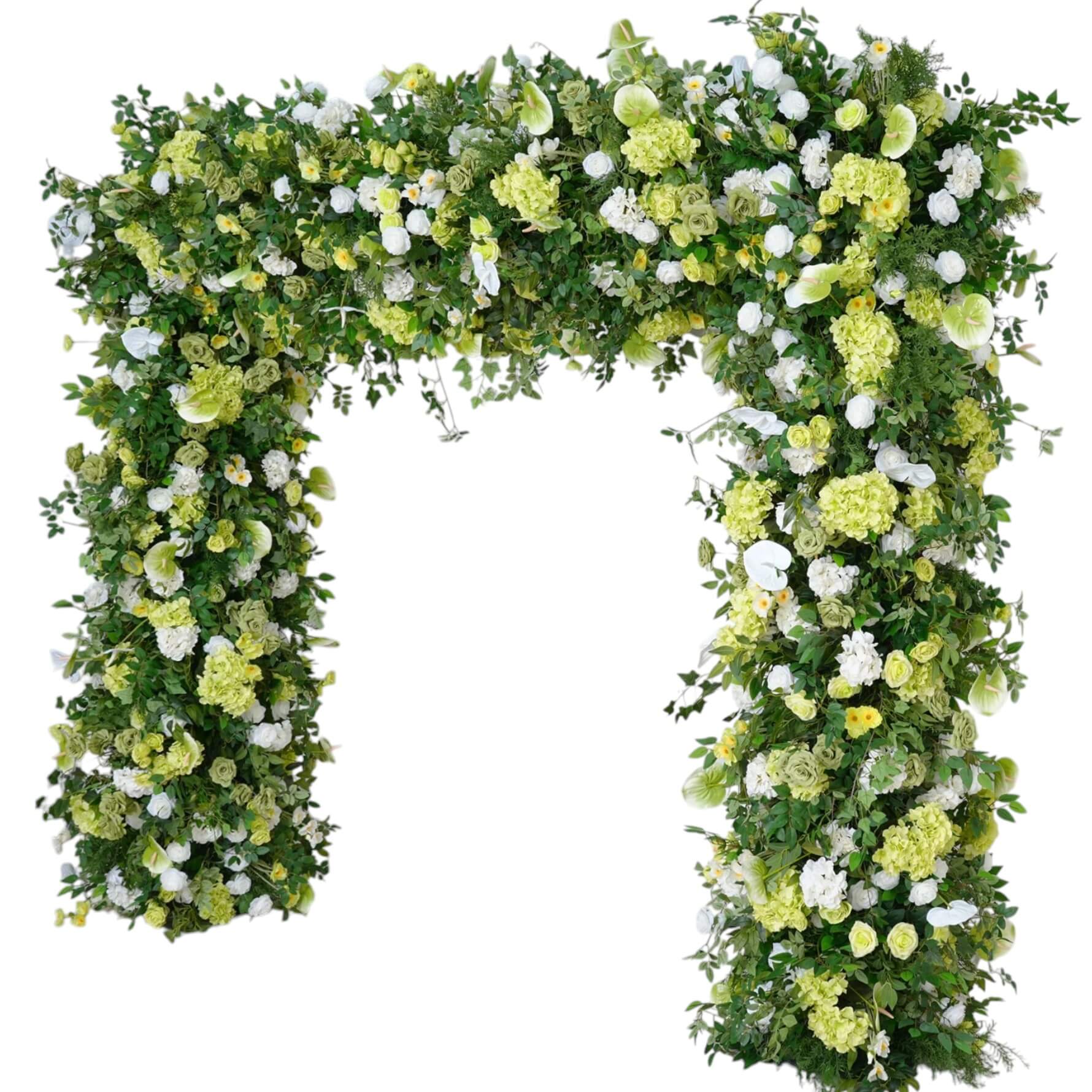 Roseytime Green Square Flower Arch Fabric Back#RTA082
