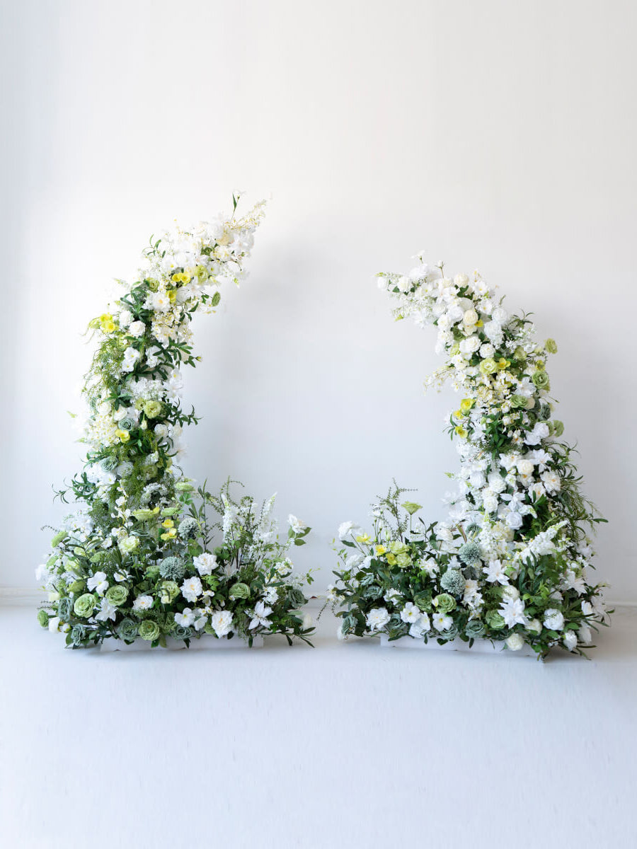 RoseyTime Green Flower Pillars Arch with Frame #RTP034