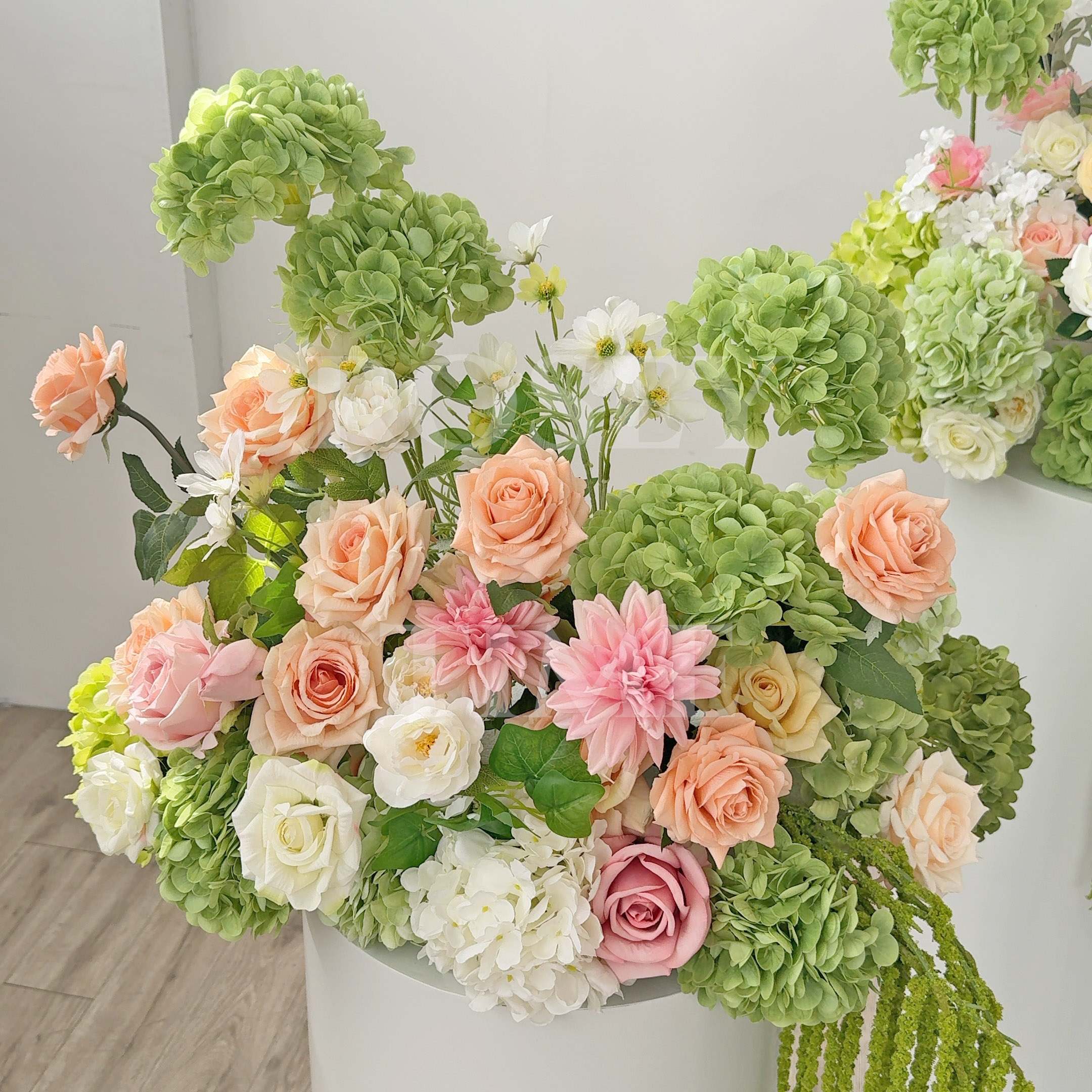 Roseytime 2026 Pastel Peach & Green Flower Set #RTS001