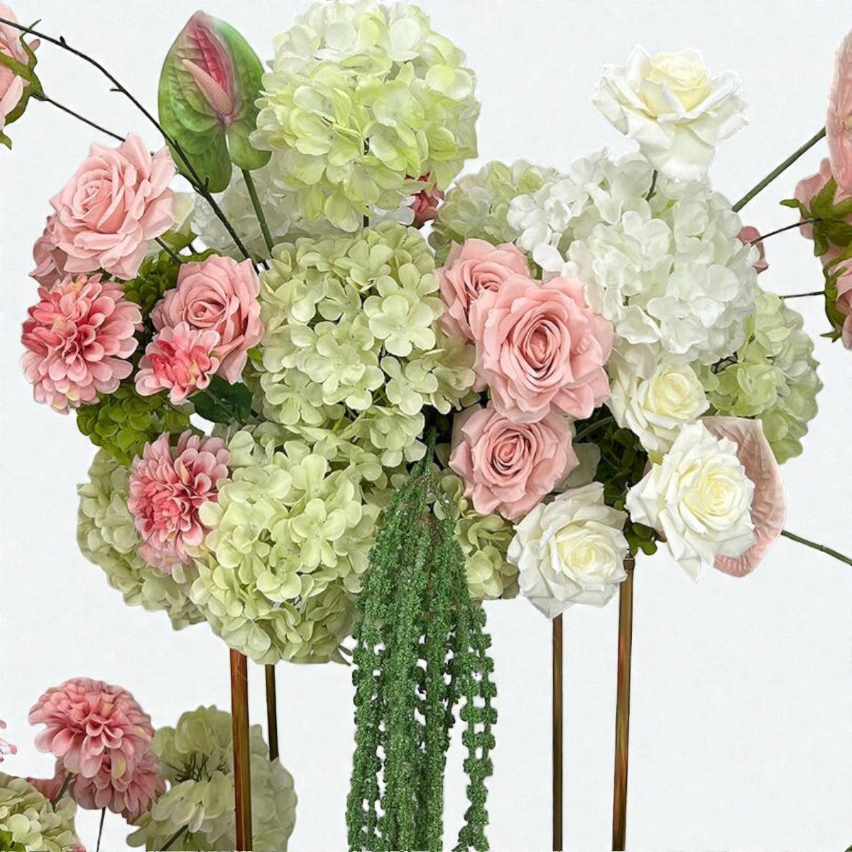 Roseytime 2026 Verdant Blush Flower Pillars Arch with Frame #RTP122
