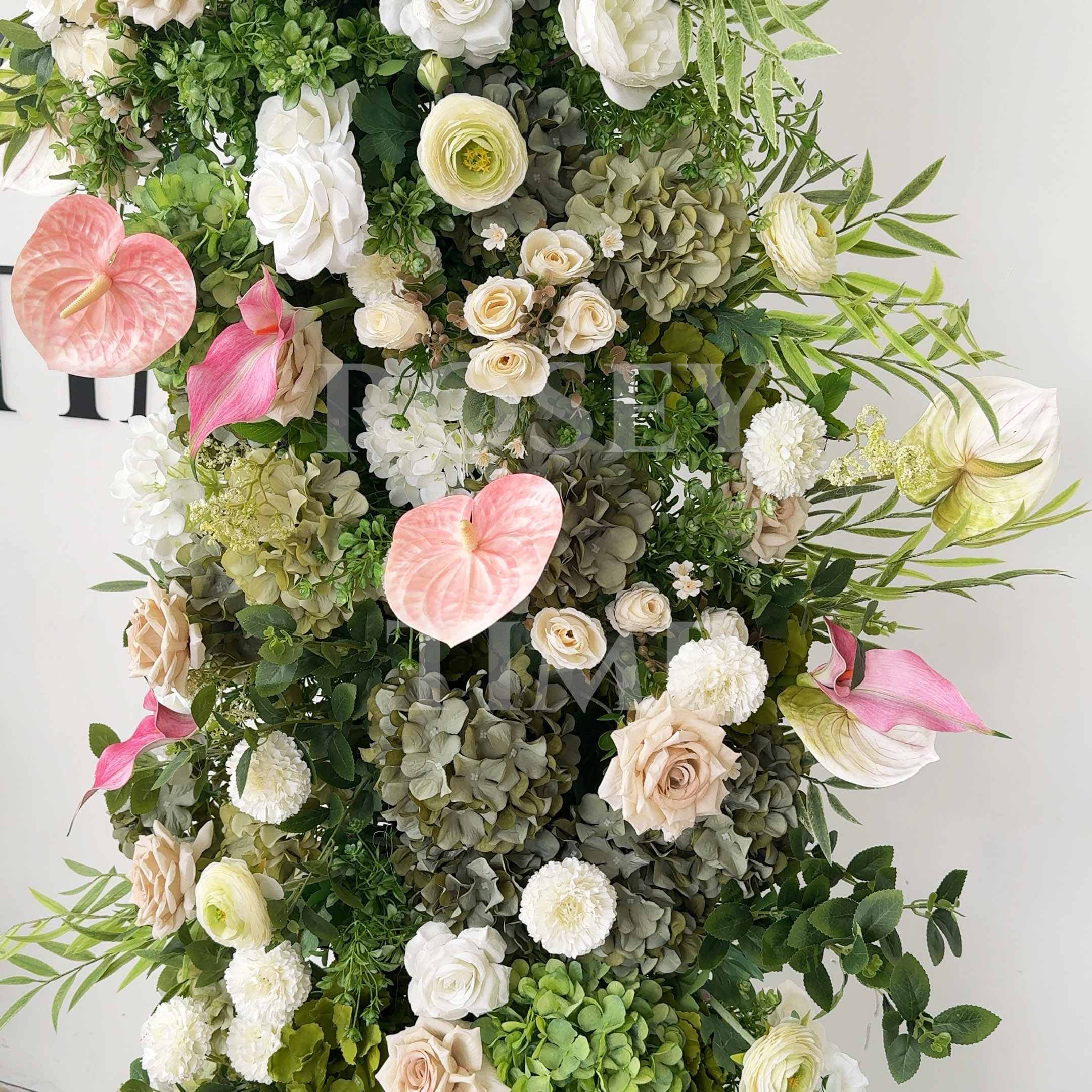 Roseytime 2026 Moss Petal Flower Pillars Arch with Frame #RTP120