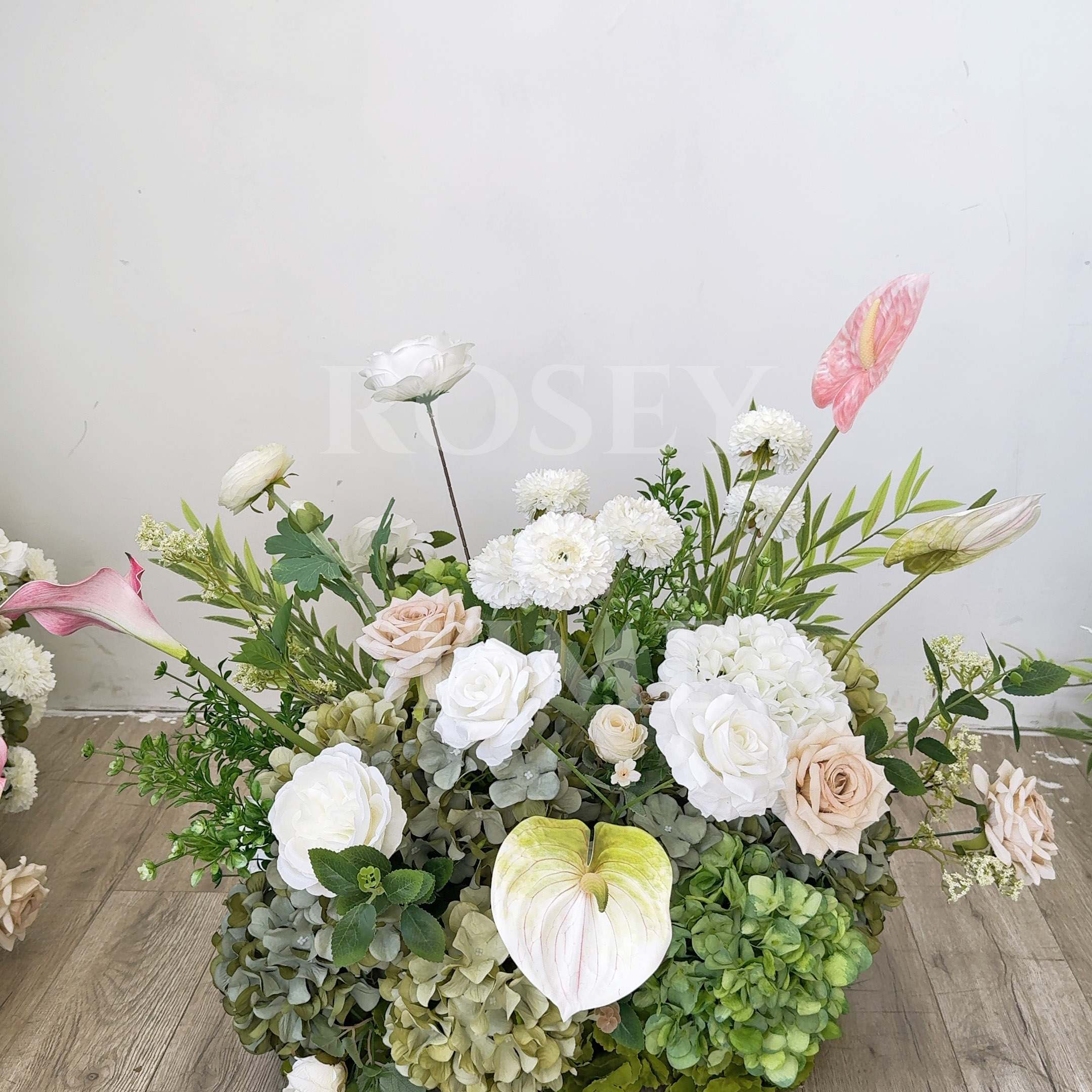 Roseytime Moss Petal Flower Floor Flower Wedding Aisle Arrangement #RTF003