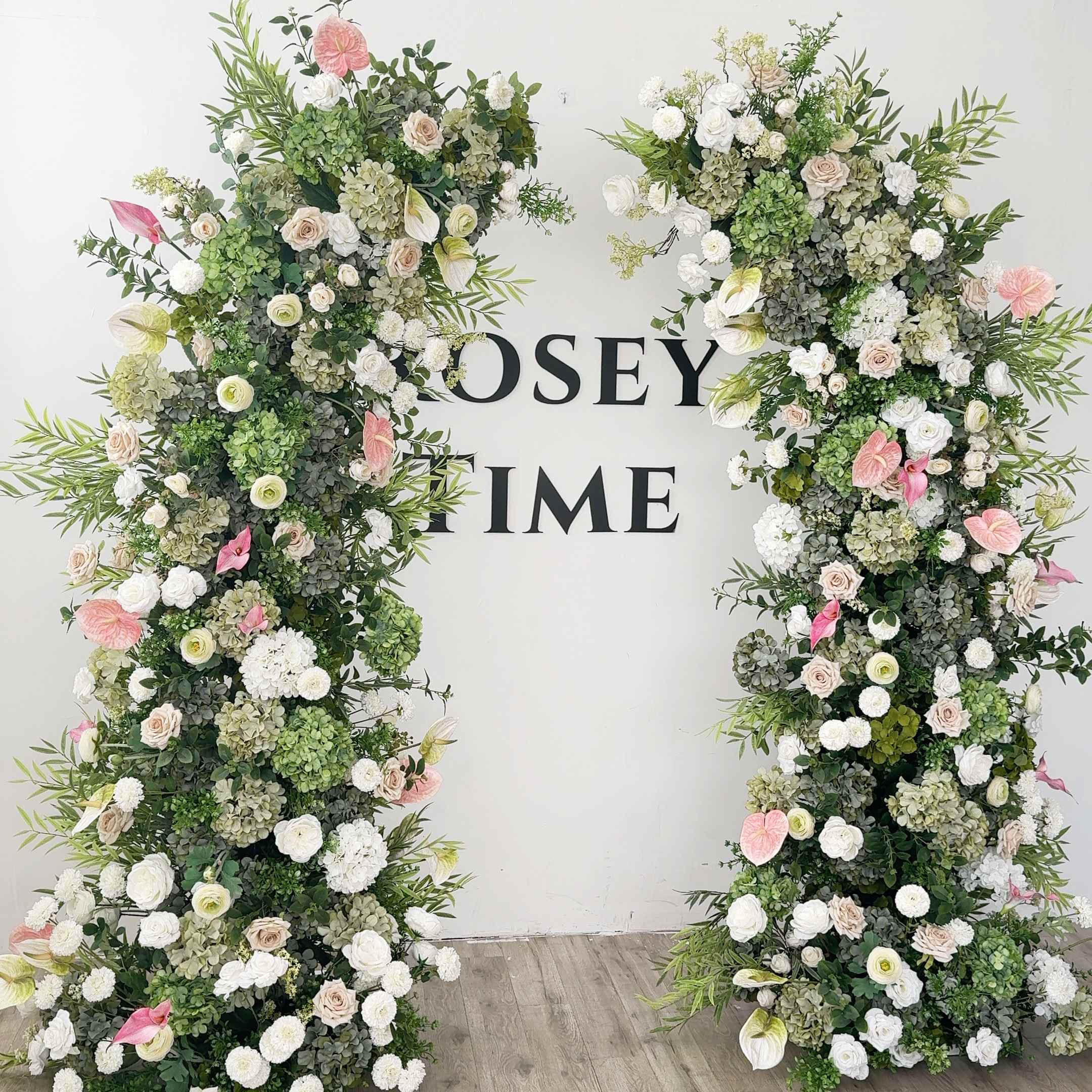 Roseytime 2026 Moss Petal Flower Pillars Arch with Frame #RTP120