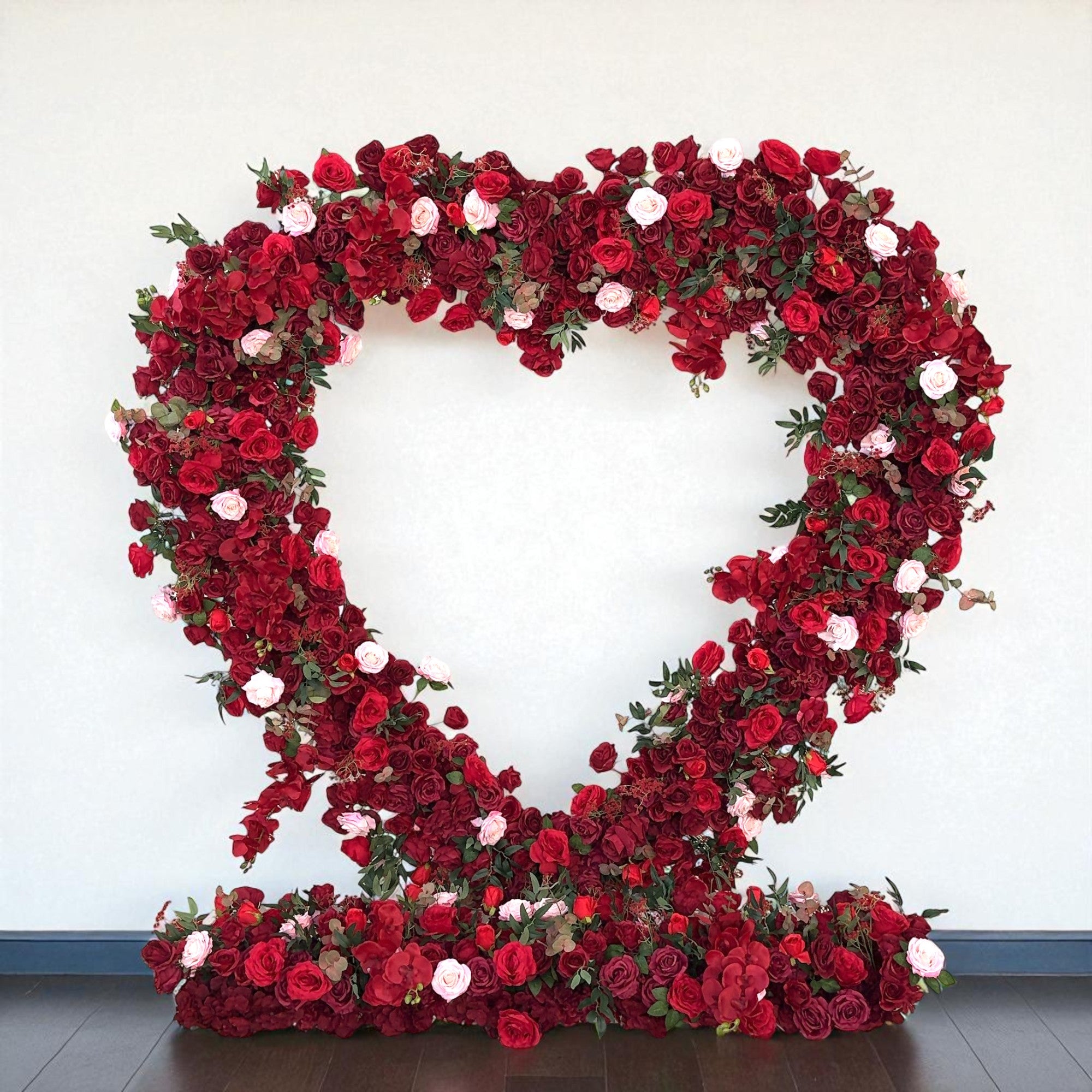 💗Sale: Red&Green Heart Flower Arches With Frame Fabric Back