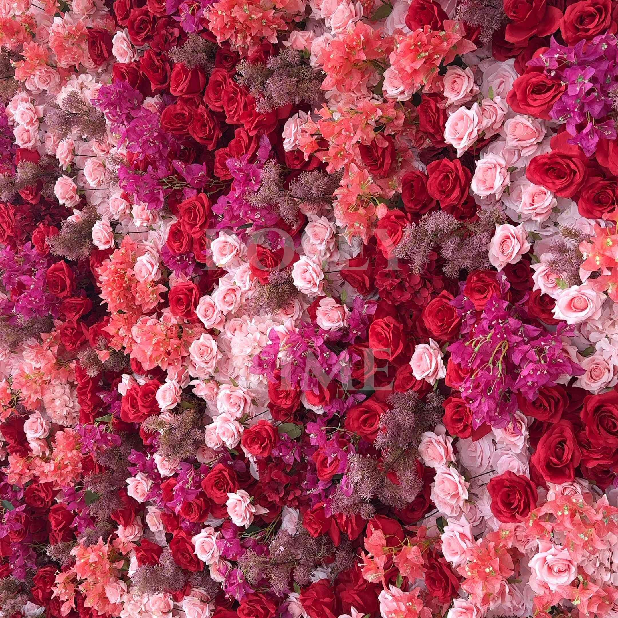 Roseytime 5D Colorful Flower Wall Roll Up Fabric Back #RTW324