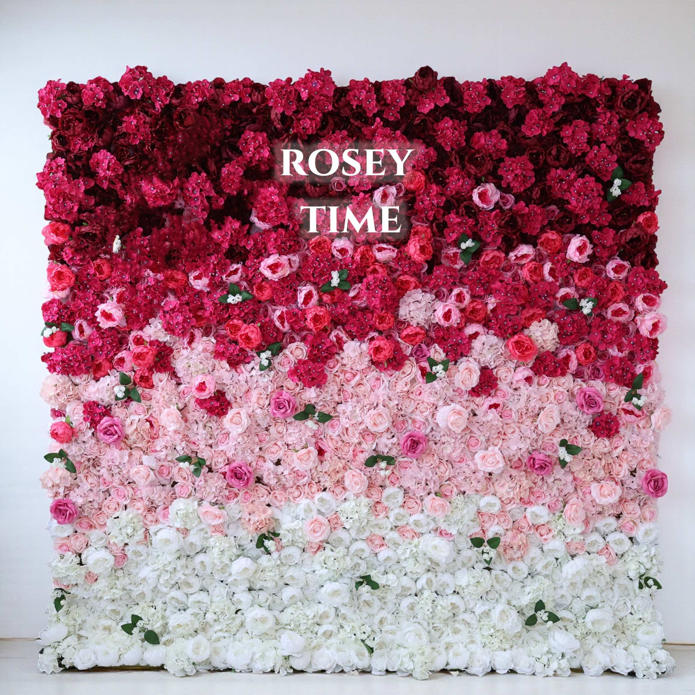 Roseytime 3D Hot Pink Flower Wall Roll Up Fabric Back #RTW341