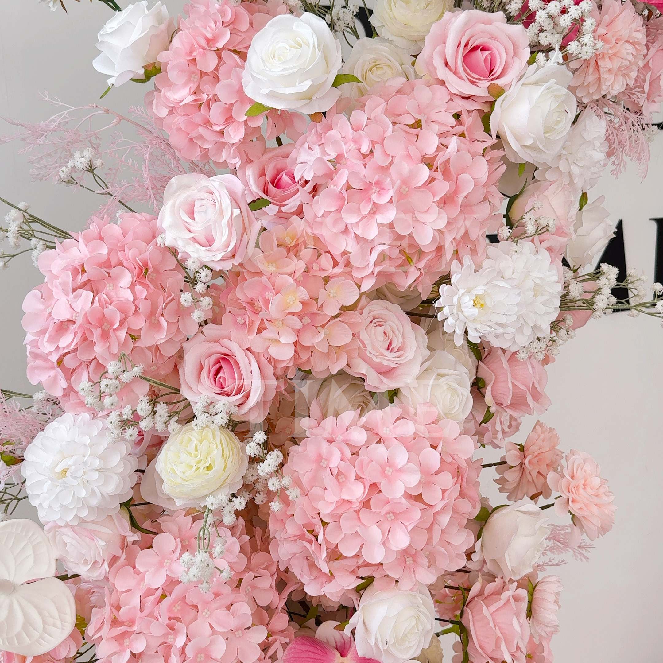 Roseytime Pink Flower Pillars Arch with Frame #RTP001