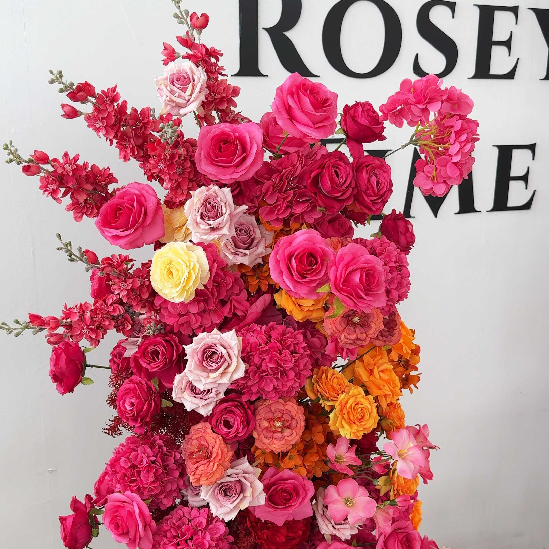 Roseytime Hot Pink Flower Pillars #RTP080