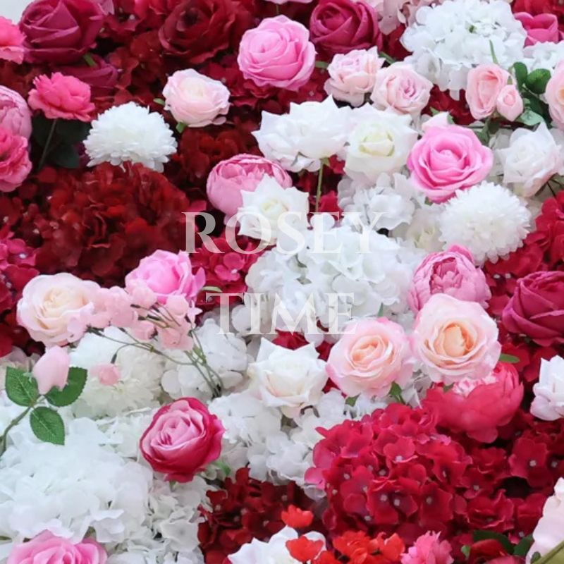 Roseytime 5D Hot Pink Flower Wall Roll Up Fabric Back #RTW212