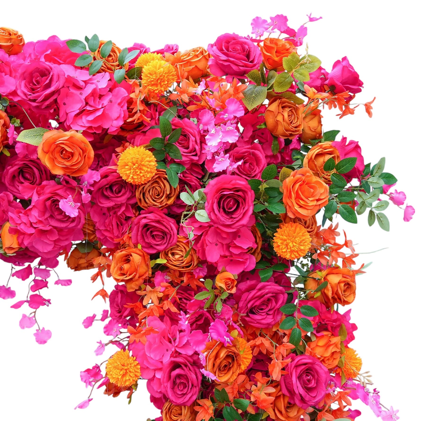 Roseytime Fuchsia&Orange Square Flower Arch Fabric Back#RTA087