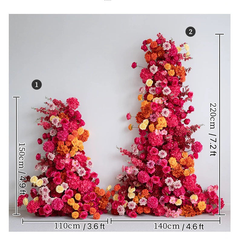 Roseytime Hot Pink Flower Pillars #RTP080