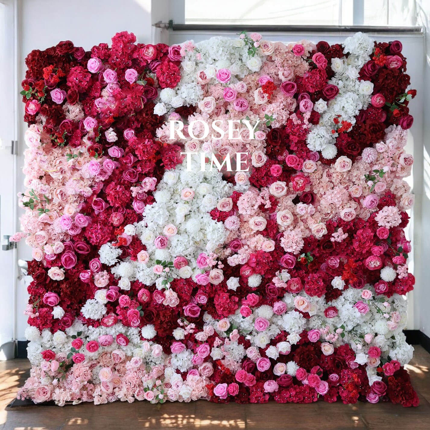 Roseytime 5D Hot Pink Flower Wall Roll Up Fabric Back #RTW212