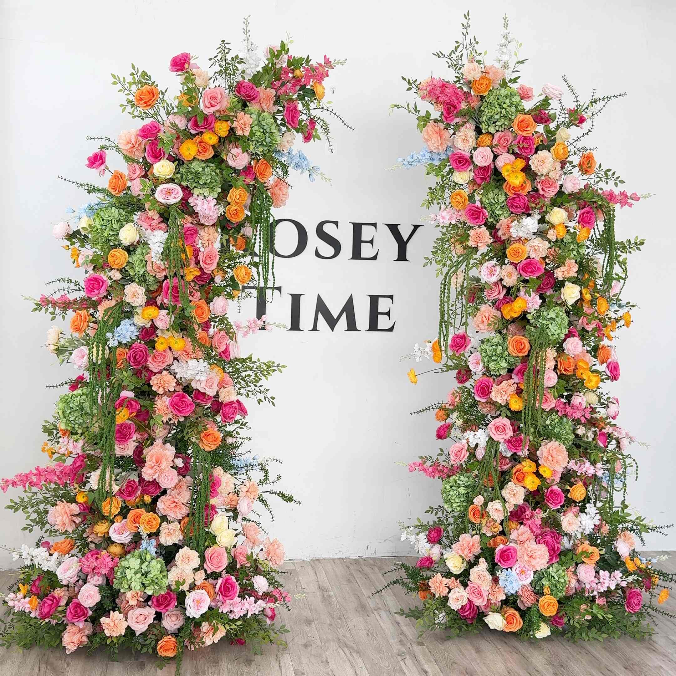 RoseyTime Lush Frenzy Flower Pillars Arch With Frame# RTP014