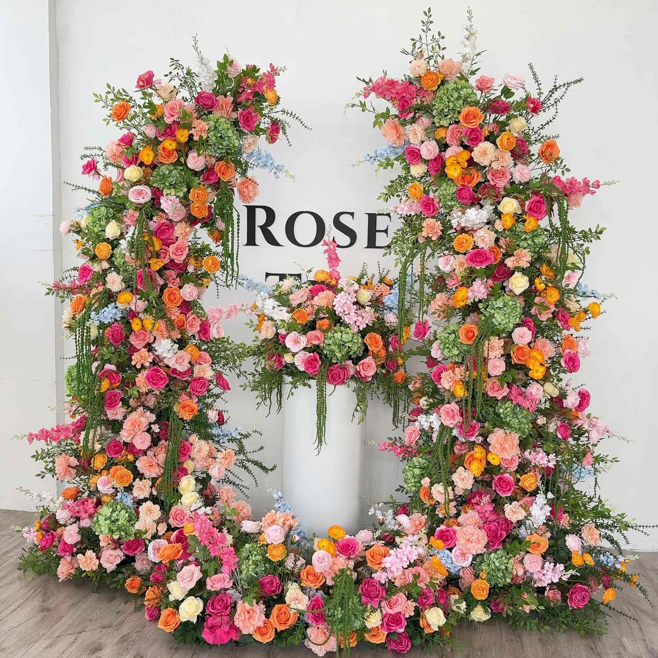 RoseyTime Lush Frenzy Flower Pillars Arch With Frame# RTP014