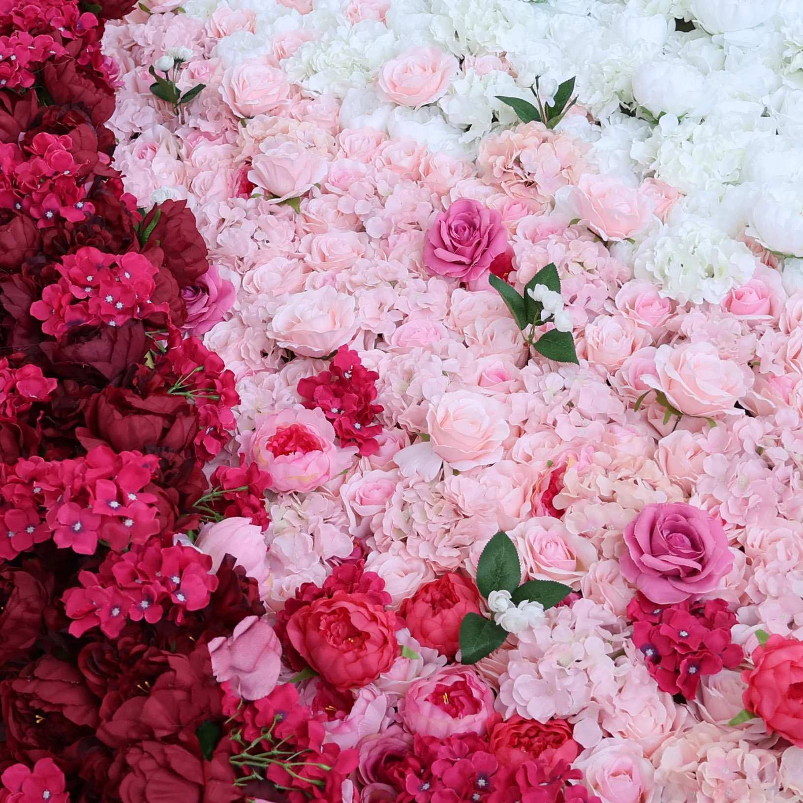 Roseytime 3D Hot Pink Flower Wall Roll Up Fabric Back #RTW341