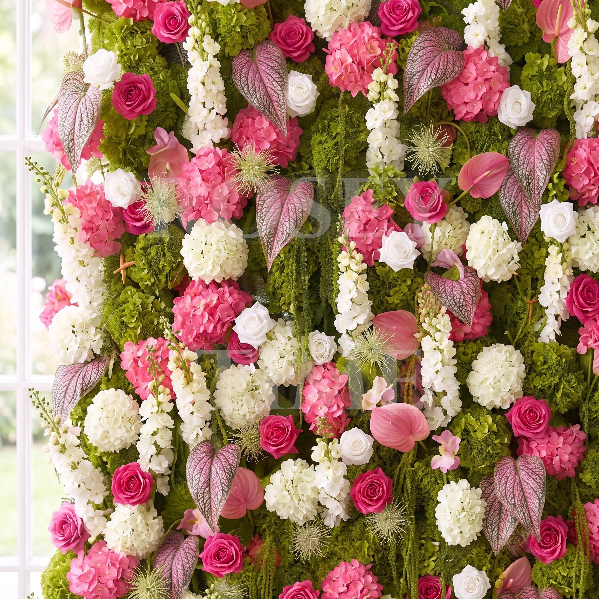 New Sale: 5D Lychee Garden Flower Wall Roll Up Fabric Back #RTW458