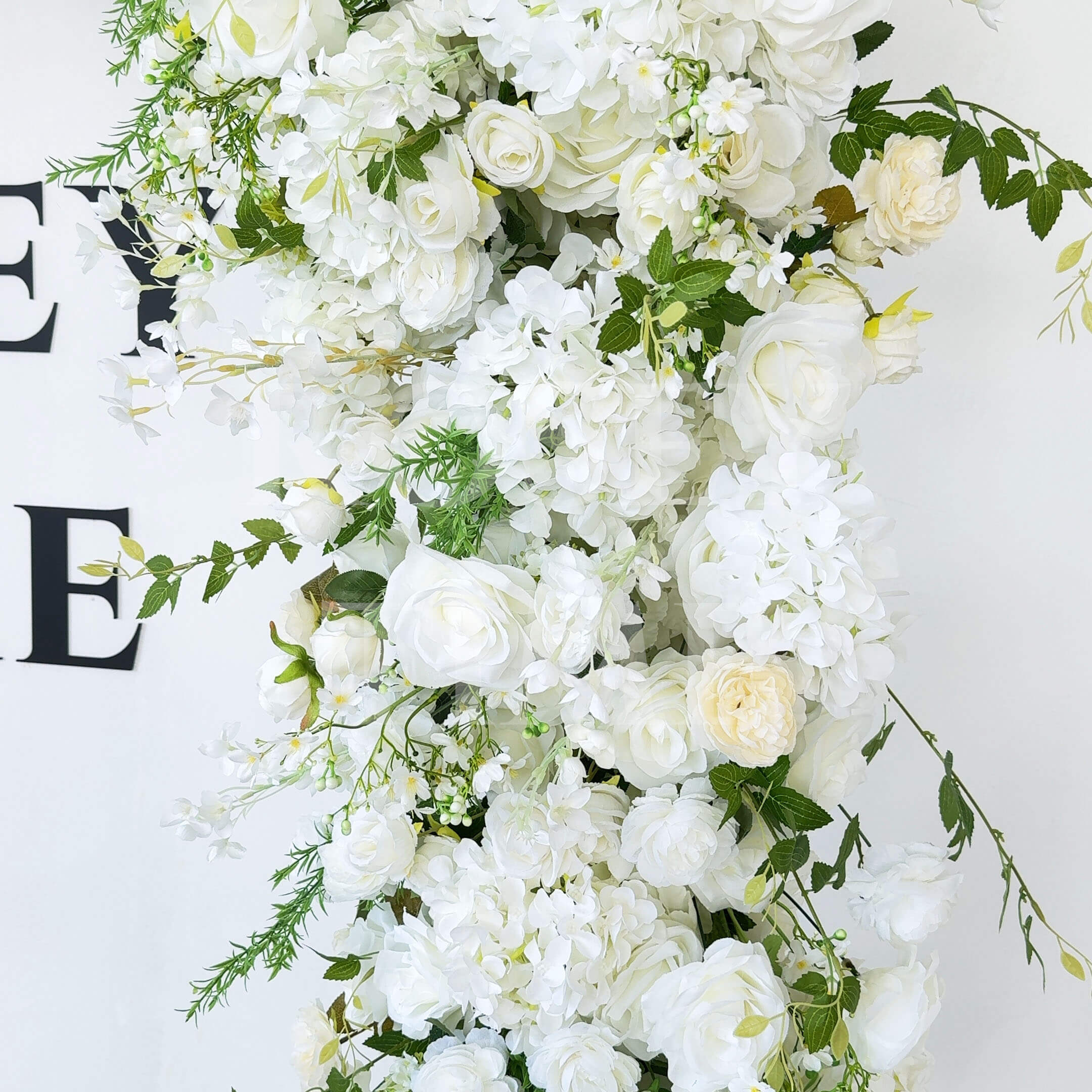 RoseyTime White Flower Round Arch With Frame #RTA079
