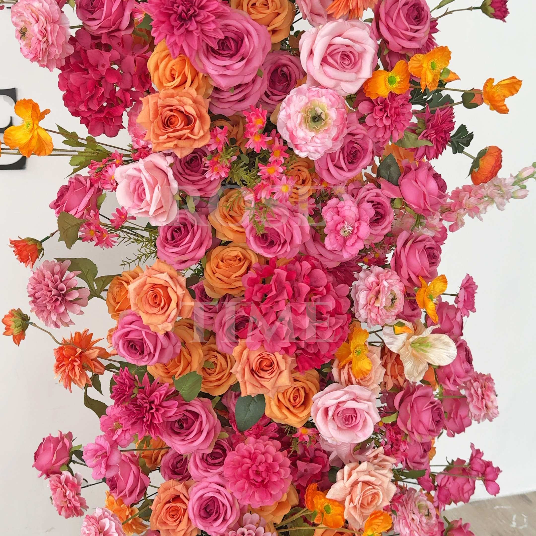 Roseytime Orange Flower Pillars Arch with Frame #RTP098