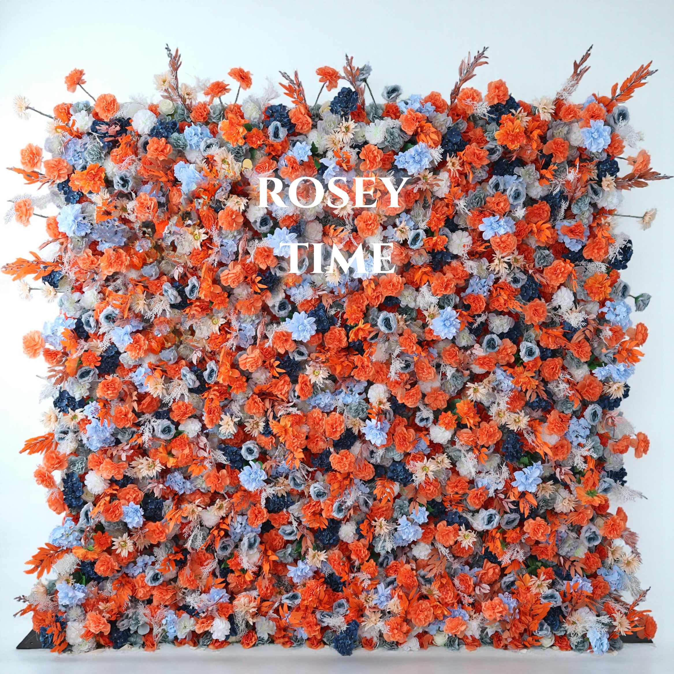 Roseytime 5D Orange&Blue Flower Wall Roll Up Fabric Back #RTW344