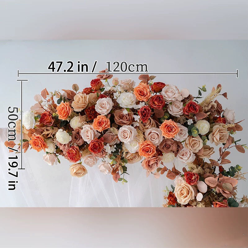 Roseytime Autumn Orange&Brown Arch Flowers Decor Set For Wedding&Event
