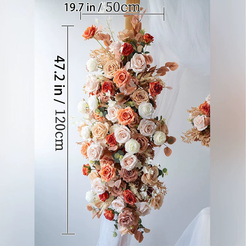 Roseytime Autumn Orange&Brown Arch Flowers Decor Set For Wedding&Event