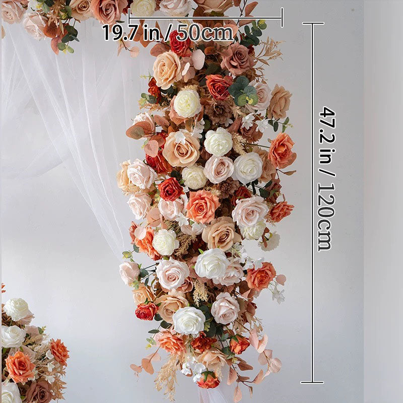 Roseytime Autumn Orange&Brown Arch Flowers Decor Set For Wedding&Event