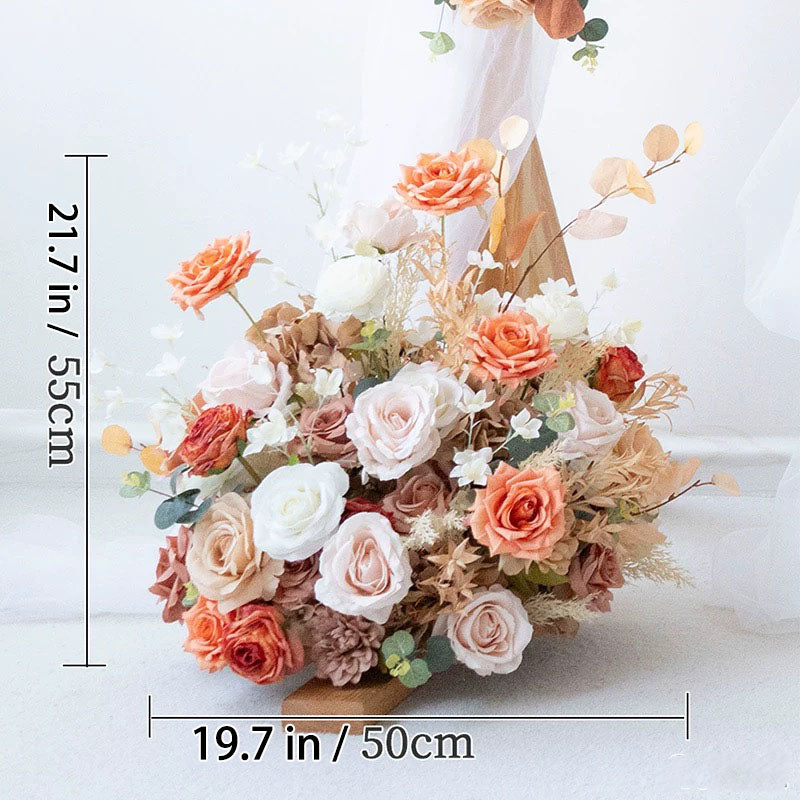 Roseytime Autumn Orange&Brown Arch Flowers Decor Set For Wedding&Event